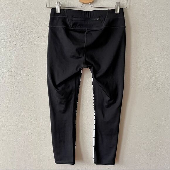 Athleta Black/White Striped Leggings - Size: XS - Picture 2 of 11